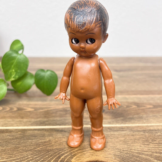 VINTAGE NAKED SLEEPY EYES HARD PLASTIC REALISTIC POSEABLE 6" TALL DOLL FIGURINE