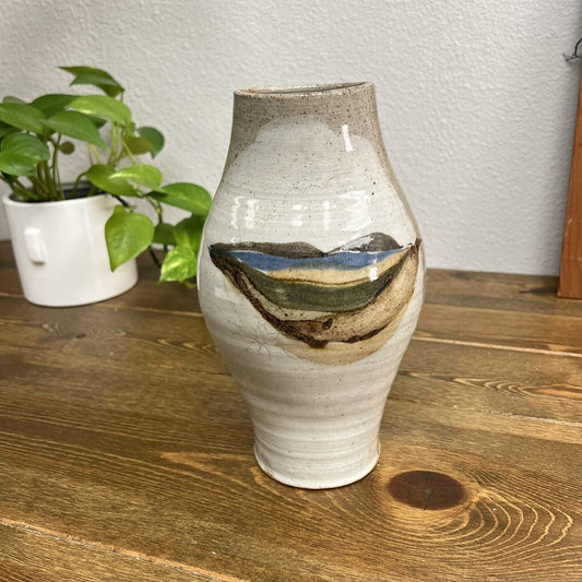 Vintage Studio Art Pottery Glaze Vase Signed