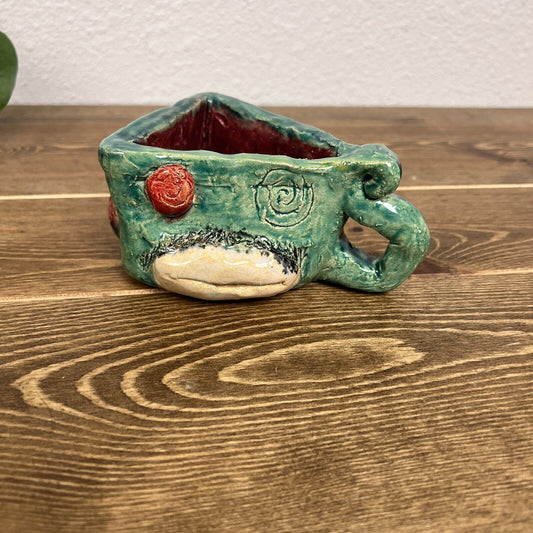 Vintage Ugly  Clay Pottery Ceramic Mugs Handmade Art *RARE* Home Decor