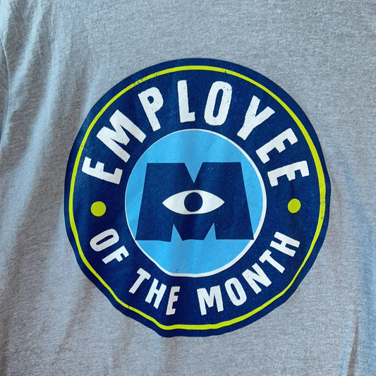 Disney Monsters Inc. Medium Gray T-Shirt Employee Of The Mont