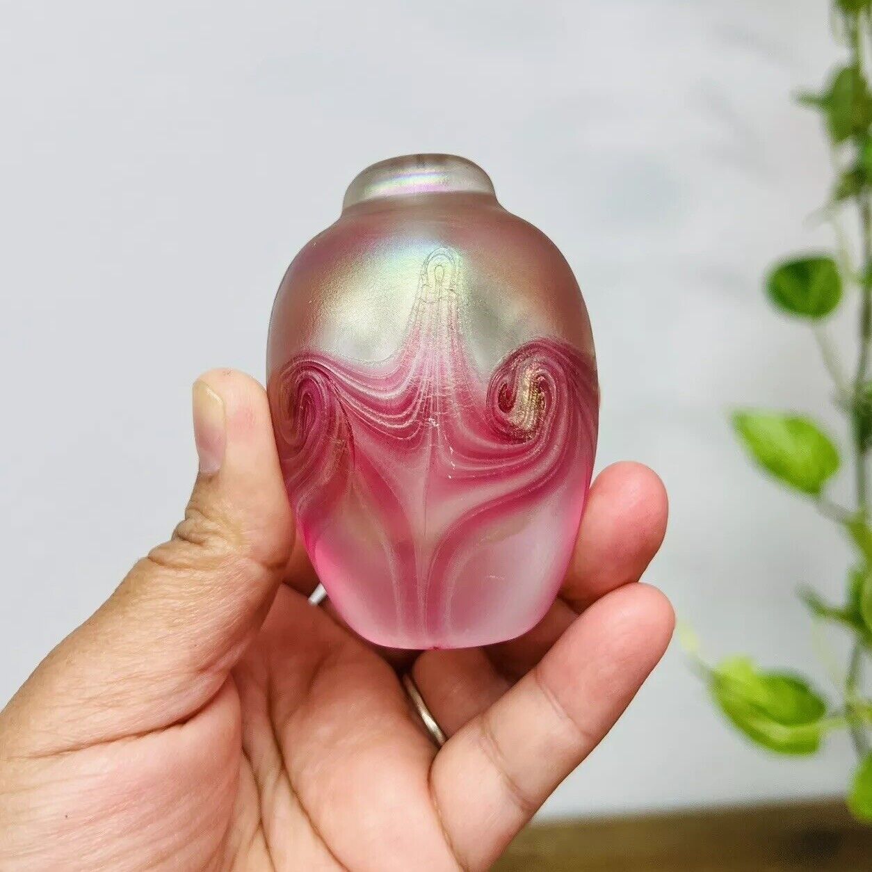 Bruce Freund 85 Empty Perfume Bottle Iridescent Art Glass - No Stopper