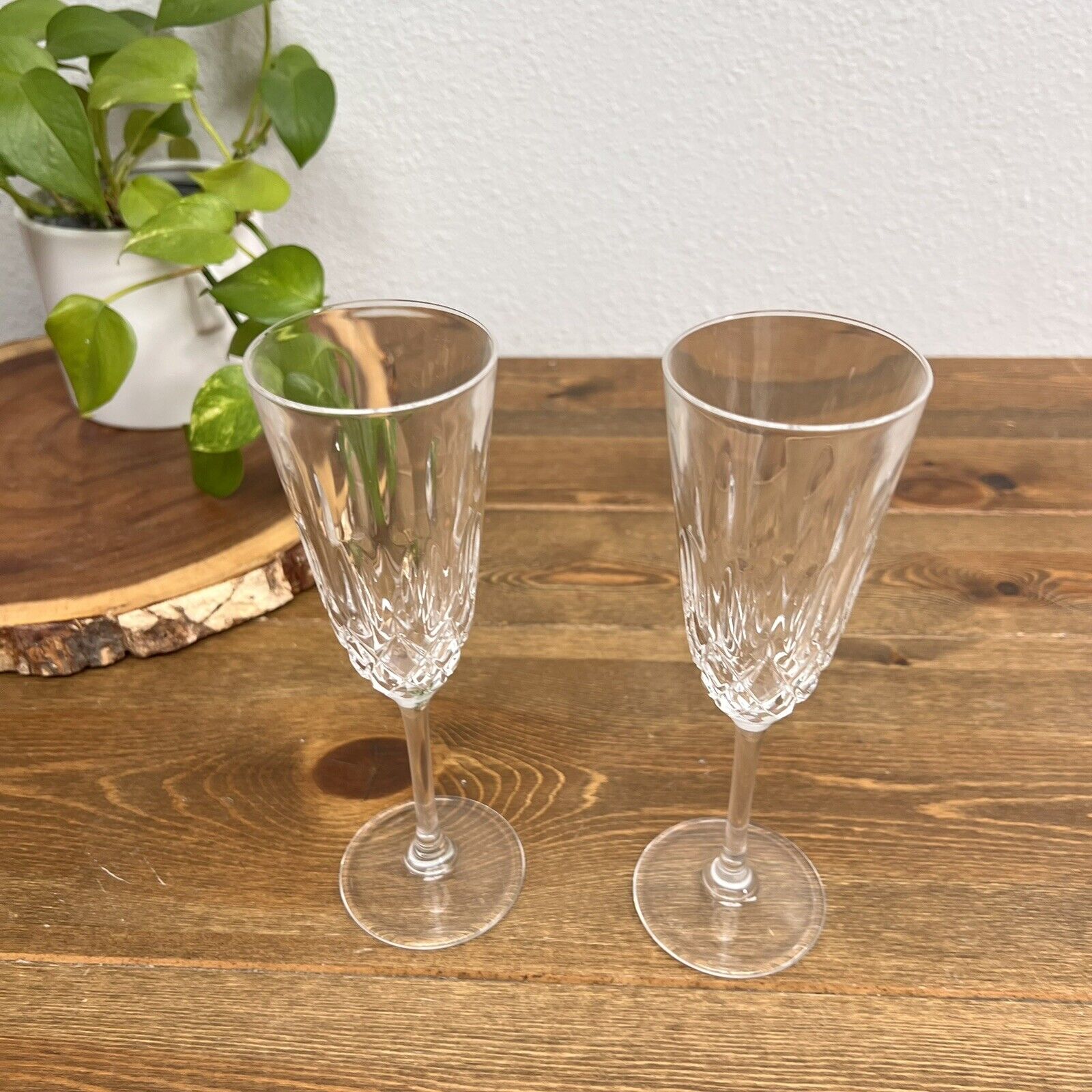 Cameo Crystal Champagne Flutes by Christopher Stuart - Set of 2 Replacements