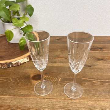 Cameo Crystal Champagne Flutes by Christopher Stuart - Set of 2 Replacements