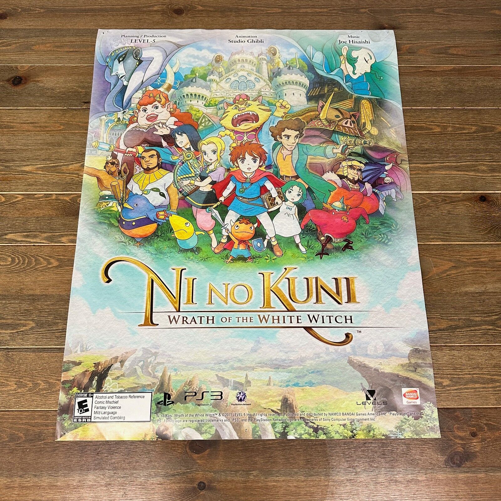 Ni no Kuni - Wrath of the White Witch PS3 - RARE POSTER 2012 Comic-Con 24"x31"