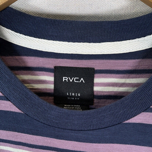 RVCA Damian Crew T-Shirt - Moody Blue Size Large