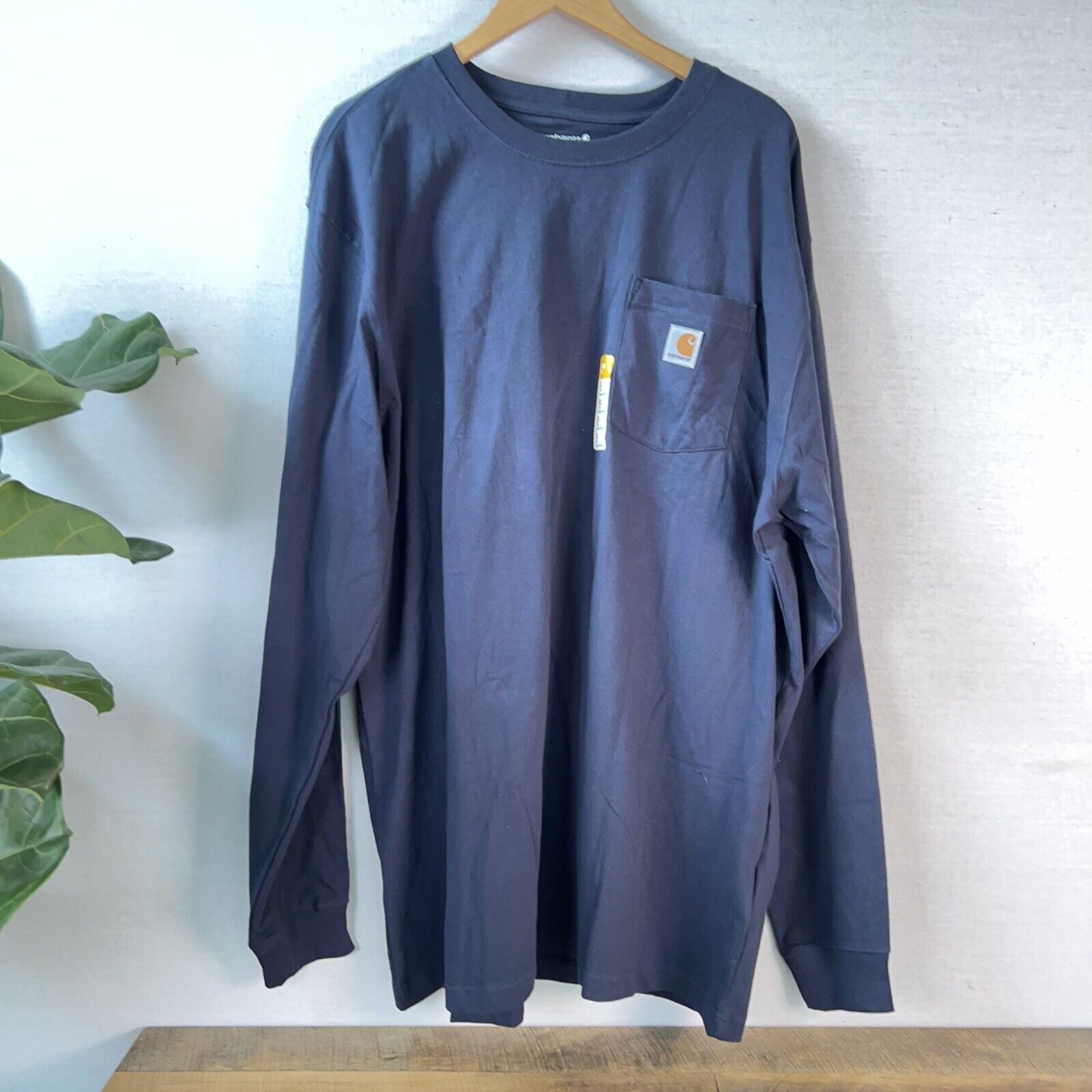 Carhartt XL Tall Loose Fit Heavyweight Long Sleeve with Pocket T-Shirt Blue