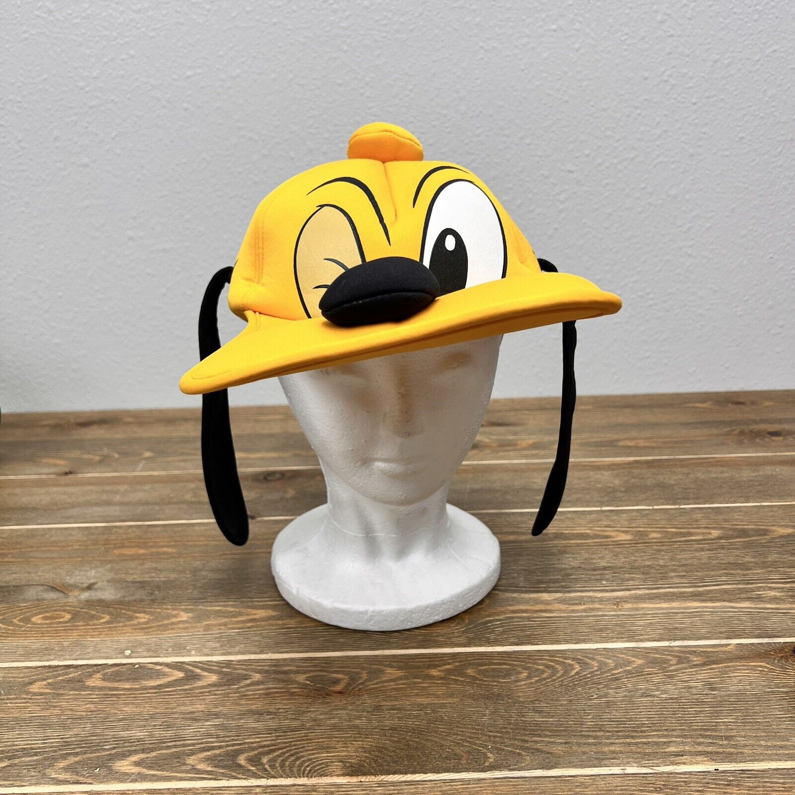 Disney Parks Pluto Hat With Ears Cap Adult Size Cosplay Plush Dog Face Yellow