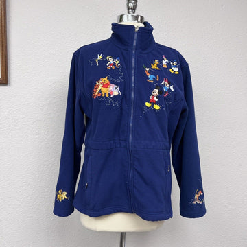 Disney Bradford Exchange Jacket Womens Sz Large Blue Embroidered Fleece