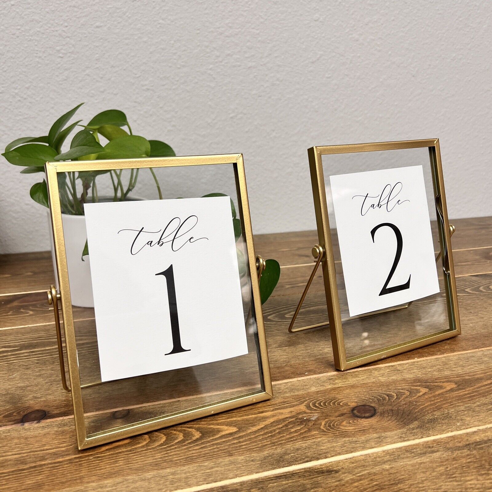 Frame Wedding Table Numbers Gold Glass Letters Decor Set Of 2