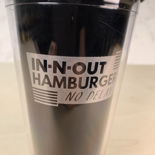 Rare In-N-Out Hamburgers 'No Delays' Cup Tumbler in Black and Silver