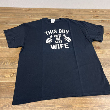 "This Guy Loves His Wife" Shirt Sz XL  Black