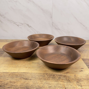 Vintage Walnut Bowl Set Of 4 Wood Ware Heirloom Quality