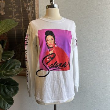 Selena T-Shirt Long Sleeve  Retro Graphic Vintage Distressed Style Small