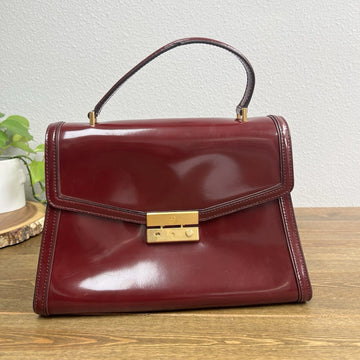 Tory Burch Juliette Top Handle Satchel Burgundy Red Garnet Patent Leather