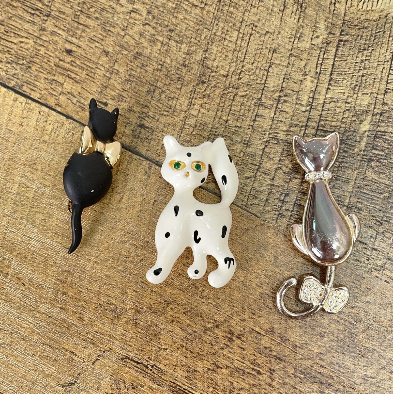 cute set of 3 cats brooch pin