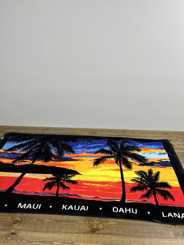 AJW Inc. Vintage Hawaii Hawaiian Colorful Sunset large Beach Towel