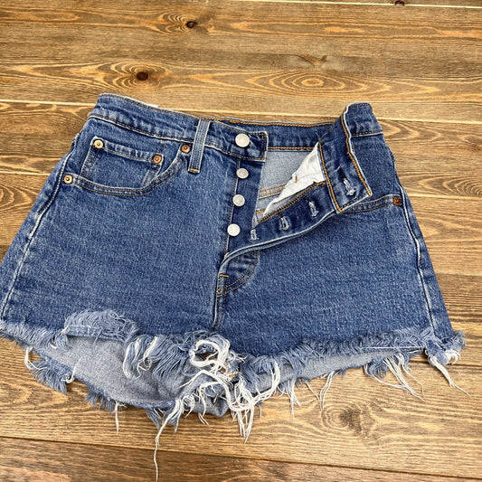 Levi’s 501 High Waist Cutoff Denim Shorts Fault Line Women's Sz W26