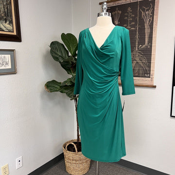 Lauren Ralph Lauren Dress Womens 8 Green V-Neck
