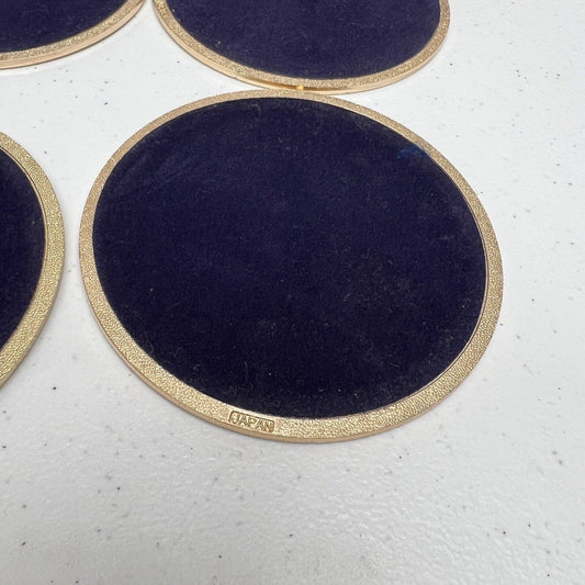 4 Christmas Poinsettia Flower Round Brass Coasters