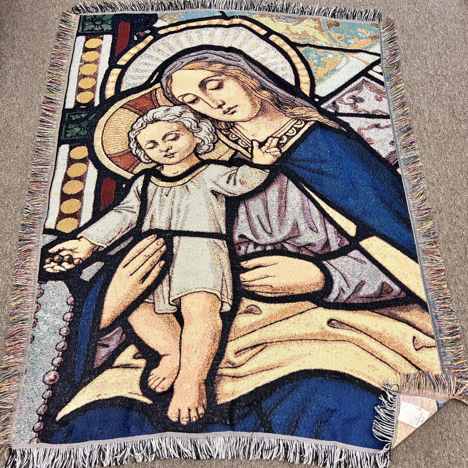 Tapestry Mother & Son Throw Blanket, Baby Jesus & Mary Northwest Group