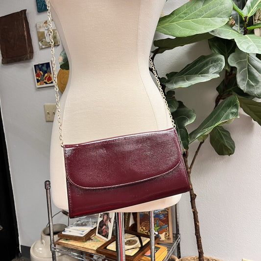 Auth Nordstrom Brand Burgundy Red Leather Pouch Clutch Bag Wallet Crossbody