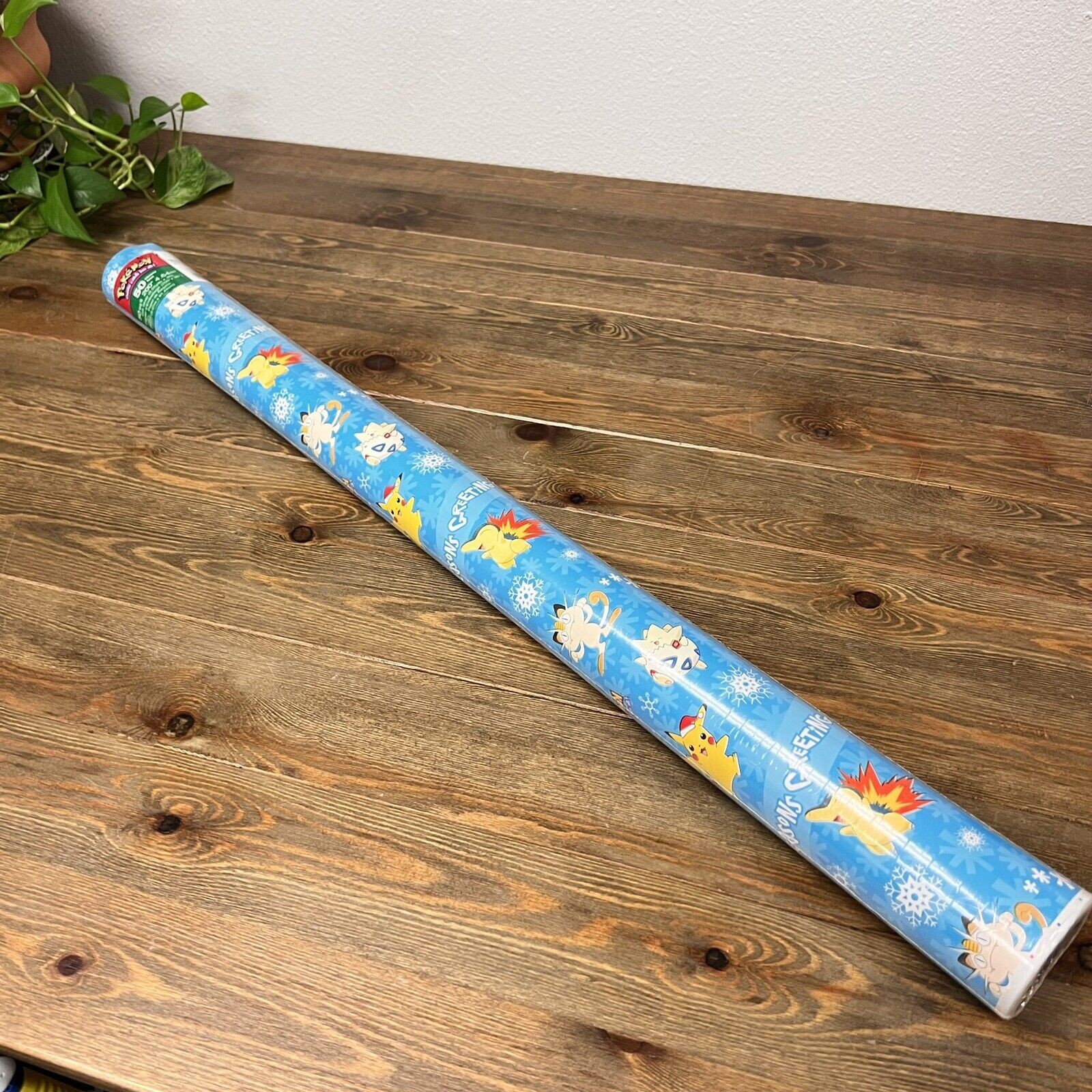 Vintage Year 2000 Pikachu Pokemon Holiday Wrapping Paper Nintendo Gamefreak