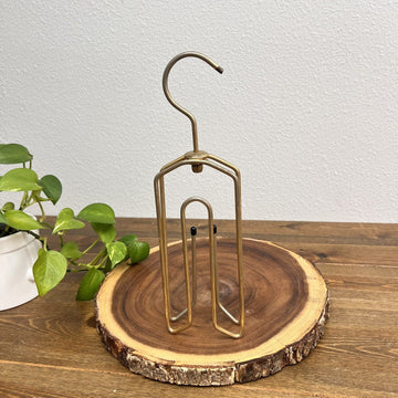 Vintage Gold Tone Metal Belt Hanger With Swivel