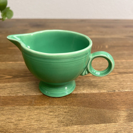 Vintage Fiesta ware Creamer Original Green Ring Handle