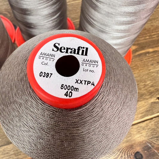 Amann Serafil Brown Color 0397 Size 20 5000m POLYESTER Filament Thread Set of 5