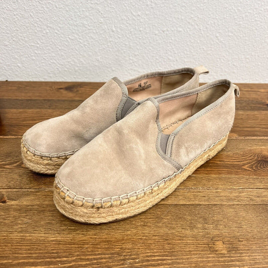 Sam Edelman Carrin Suede Espadrille Platform Flats Shoes Beige Size 7 US 37 EUR