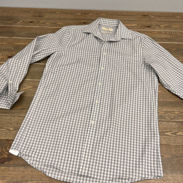 Michael Kors Regular Fit Non Iron Men Dress Shirt Gray & White 15 32/33