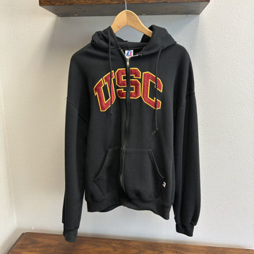 Russell Athletics USC Trojans Hoodie Adult Large Embroidered Patch Red & Black