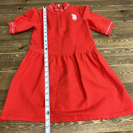 Janie Jack Girl's size 6 short sleeve half zip sweatshirt dress in red