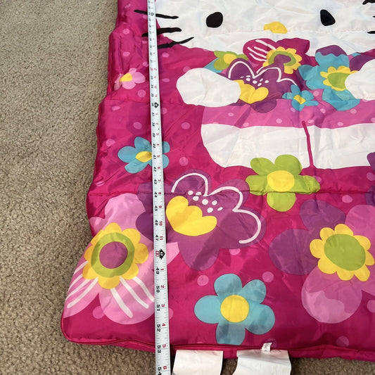 HELLO KITTY Child’s Sleeping Bag Sanrio 2015 Pink Flowers Kids Size