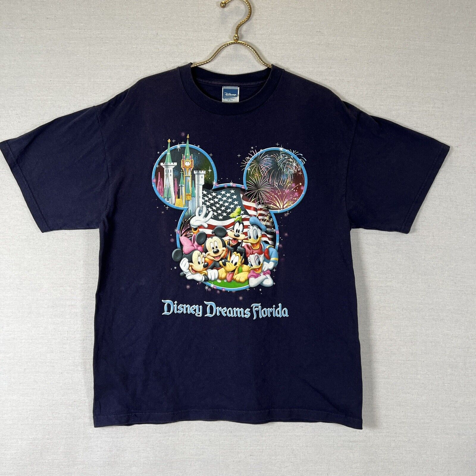 Disney Dreams Florida Disney World Mickey Mouse Men's L Large T-Shirt Blue