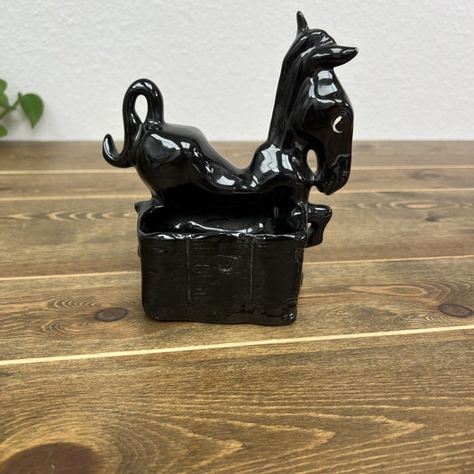 Vintage Hickok Black Donkey/Horse Ceramic Planter