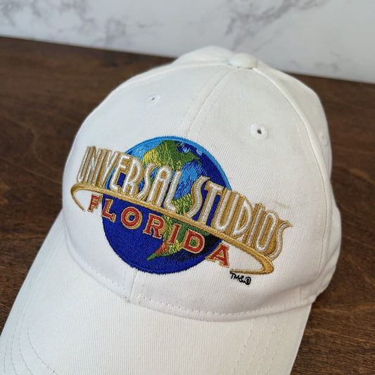 Universal Studios Florida White Adjustable Baseball Hat Cap Embroidered