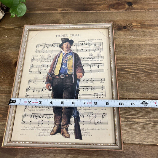 Billy the Kid Western Mixed Media Sheet Music Paper Doll Framed Art Print