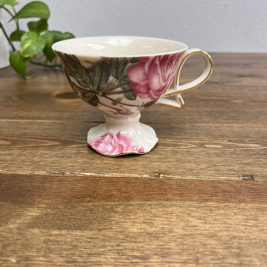 Burton Burton Romantic Rose Pedestal Teacup Coffee Cup