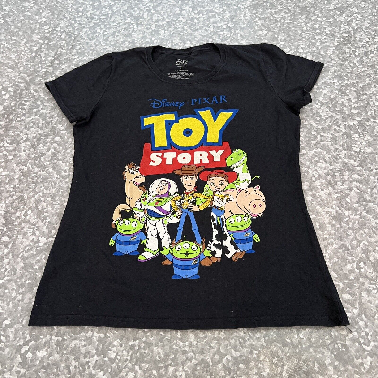 Women's Disney Pixar Toy Story Jessie Woody Alien Buzz Rex Hamm Bullseye Shirt L