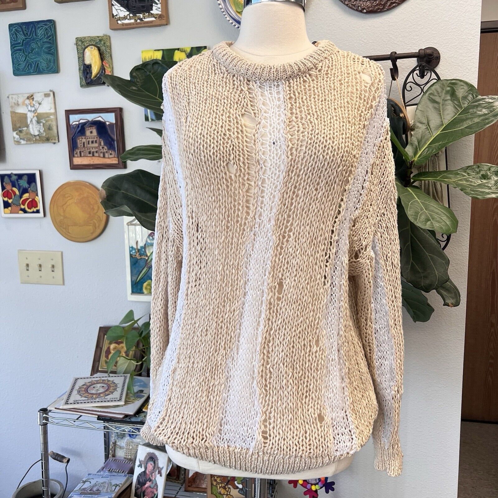 ZARA COMBINATION KNIT SWEATER 0021/007 Size Small