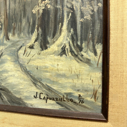 Artist Josephine Capuzziello Landscape Original Oil Painting Framed 15” x 18”