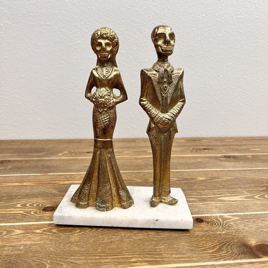 Bronze Plated Halloween Wedding Couple Vintage Style