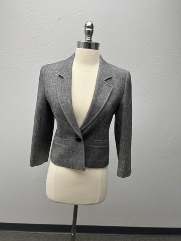 Pendleton Wool Collar Blazer Jacket Crop USA Petite Vintage M