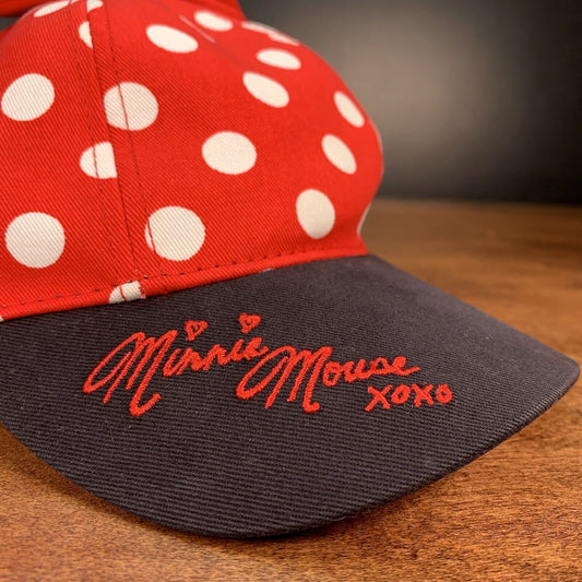 Disney Parks Minnie Mouse Youth Size Girls Ear Polka Dot Bow Cap Hat Disneyland