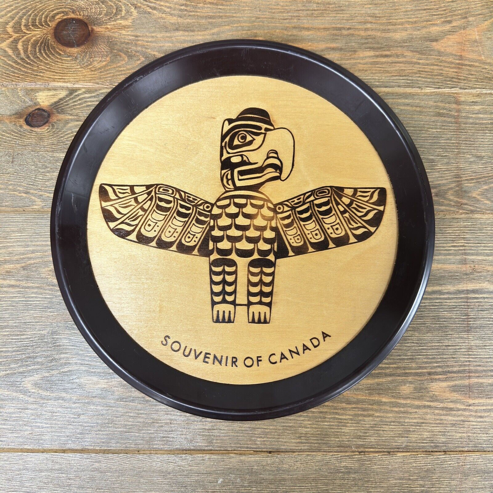 Souvenir of Canada Wood Plate "A Legend of the Eagle" Made in Canada 11” 🇨🇦