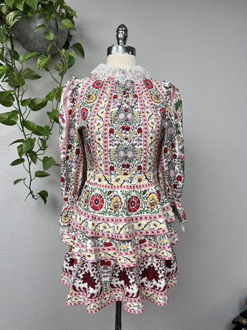 Dalia Macphee Floral Dress Size Small Colorful BOHO Vibes