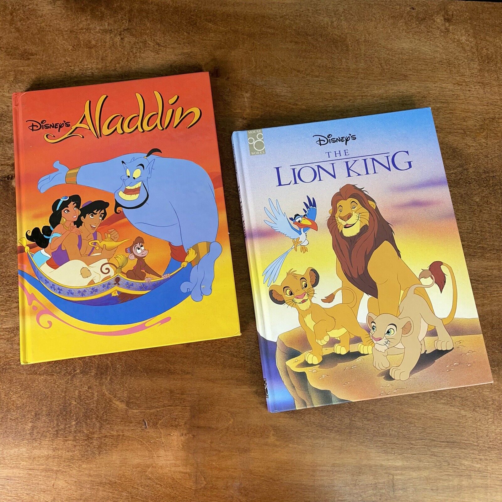 Walt Disney's The Lion King & Aladdin Hard Cover Book By Mouse Works