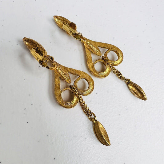 Florenza Earrings Gold Tone Vintage