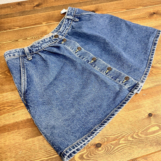 Zara Womens Denim Skirt Short Button Front Size M Color Blue Pockets